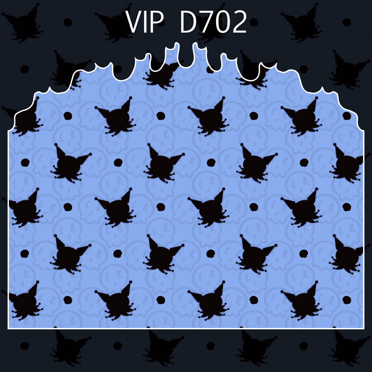 Image of VIP D702 design in periwinkle and black